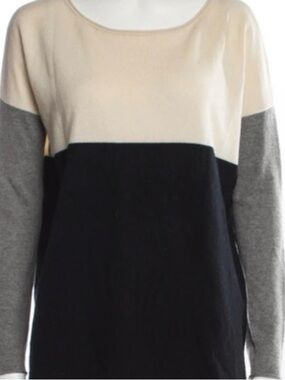 Vince Crewneck Sweater in Cream, Black & Gray